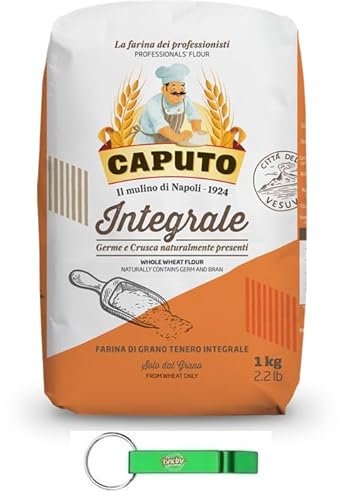 16x Caputo Farina Integrale - Vollkorn Mehl - Vollkorn Weichweizenmehl Ideales für Neapolitanische Pizza - 1KG + Beni Culinari Kostenloser Schlüsselanhänger von Beni Culinari