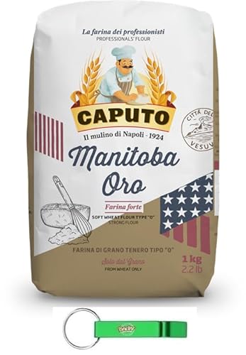 16x Caputo Farina Manitoba Oro - Mehl TYP 0 - Weichweizenmehl Ideales für Neapolitanische Pizza - 1KG + Beni Culinari Kostenloser Schlüsselanhänger von Beni Culinari