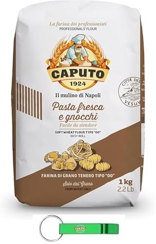 16x Caputo Farina Pasta Fresca e Gnocchi - Mehl TYP 00 - Ideal für frische Pasta und Gnocchi - 1KG + Beni Culinari Kostenloser Schlüsselanhänger von Beni Culinari