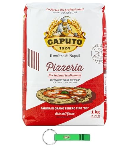 16x Caputo Farina Pizzeria - Mehl TYP 00 Ideales Mehl für Neapolitanische Pizza - 1KG + Beni Culinari Kostenloser Schlüsselanhänger von Beni Culinari