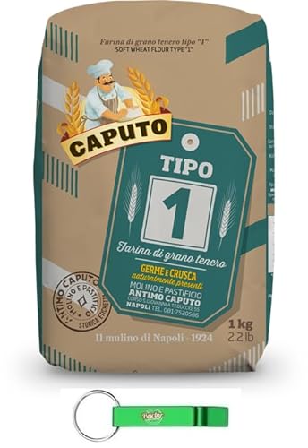 16x Caputo Farina Tipo 1 - Mehl TYP 1 - Weichweizenmehl Ideales für Neapolitanische Pizza - 1KG + Beni Culinari Kostenloser Schlüsselanhänger von Beni Culinari