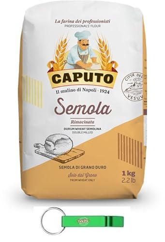 16x Caputo Semola Rimacinata - Gemahlener Hartweizengrieß Ideales für Neapolitanische Pizza - 1KG + Beni Culinari Kostenloser Schlüsselanhänger von Beni Culinari