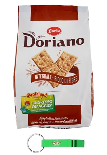 16x Doria Doriano Cracker Integrali - Duftende und Knusprige Vollkorn Cracker - 700g Beutel – Jeder Beutel enthält 24 Einzelportionen + Beni Culinari Kostenloser Schlüsselanhänger von Beni Culinari