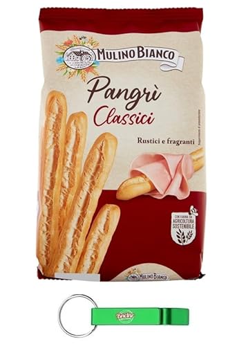 16x Mulino Bianco Pangrì Classici - Rustikale Grissini vom Typ 0 – Knusprig und Voller Geschmack - Snack Breadsticks 300g Packung + Beni Culinari Kostenloser Schlüsselanhänger von Beni Culinari