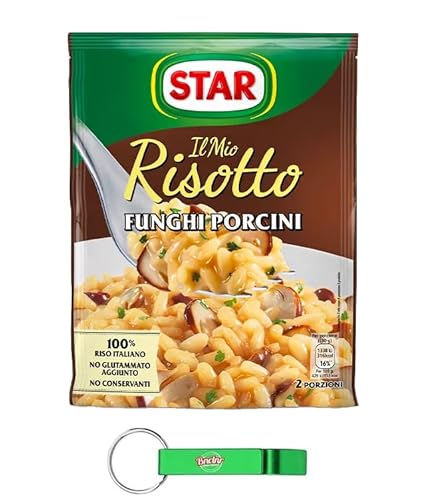 20x Star Il Mio Risotto Funghi Porcini - Cremiges Reis mit Steinpilze 100% italienisch Fertiggerichte Frischesparbeutel 175g + Beni Culinari Kostenloser Schlüsselanhänger von Beni Culinari