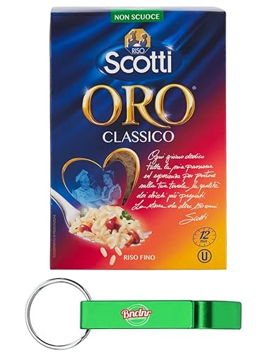 24er-Pack Riso Scotti Riso Oro Classico,Italienischer Reis,Superfeine Reiskörner Ideal für Risottos und Salate,500g Vakuumverpackung + Beni Culinari Kostenloser Schlüsselanhänger von Beni Culinari