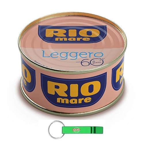 30er-Pack Rio Mare Leggero Thunfisch Tonno all’Olio Extra Vergine di Oliva,Thunfisch in Nativem Olivenöl Extra -60% Fett,60g Dose + Beni Culinari Kostenloser Schlüsselanhänger von Beni Culinari