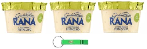 3x Giovanni Rana Pesto Fresco Pistacchio,Frisches Pistazienpesto Sauce 150g + Beni Culinari Kostenloser Schlüsselanhänger von Beni Culinari