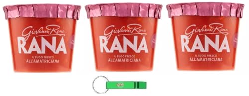 3x Giovanni Rana Sugo Fresco Amatriciana,Frische Amatriciana-Sauce - Pasten Kochsaucen 225g + Beni Culinari Kostenloser Schlüsselanhänger von Beni Culinari