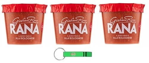 3x Giovanni Rana Sugo Fresco Bolognese,Frische Bolognese-Sauce Pasten Kochsaucen Soße mit Tomaten und Fleisch 225g + Beni Culinari Kostenloser Schlüsselanhänger von Beni Culinari