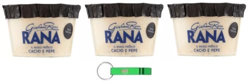 3x Giovanni Rana Sugo Fresco Cacio e Pepe,Frischkäse und Pfeffersauce Pesto Sauce 150g + Beni Culinari Kostenloser Schlüsselanhänger von Beni Culinari