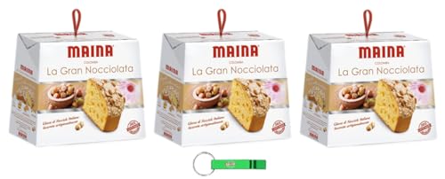 3x Maina Colomba La Gran Nocciolata Osterkuchen gefüllt mit Knuspriger Zuckerguss und Kandierte Orange 1Kg Oster-taube der italienischen Tradition + Beni Culinari Kostenloser Schlüsselanhänger von Beni Culinari