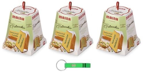 3x Maina Pandoro Pistacchio - Traditionelles italienisches Weihnachtsdessert - Weihnachts Kuchen mit Pistaziencreme 750g + Beni Culinari Kostenloser Schlüsselanhänger von Beni Culinari