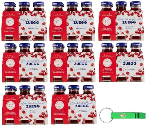 48er-Pack Zuegg Nettare di Melograno,Granatapfelnektar,Granatapfel Fruchtsaft,Erfrischendes alkoholfreies Getränk,125ml Einweg-Glasflasche + Beni Culinari Kostenloser Schlüsselanhänger von Beni Culinari