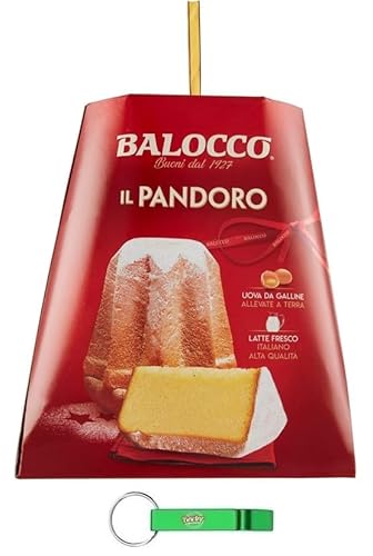 4x Balocco Il Pandoro Classico - Traditionelles italienisches Weihnachtsdessert - weicher und zarter Weihnachts kuchen mit Puderzucker 750g + Beni Culinari Kostenloser Schlüsselanhänger von Beni Culinari