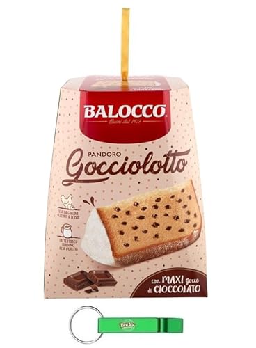 4x Balocco Pandoro Gocciolotto - Italienisches Weihnachtsdessert mit Schokoladenstückchen - weicher und zarter Weihnachts Kuchen 800g + Beni Culinari Kostenloser Schlüsselanhänger von Beni Culinari