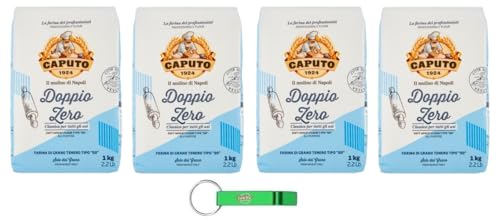 4x Caputo Farina Classica Doppio Zero - Mehl TYP 00 - Weichweizenmehl Ideales für Neapolitanische Pizza - 1KG + Beni Culinari Kostenloser Schlüsselanhänger von Beni Culinari