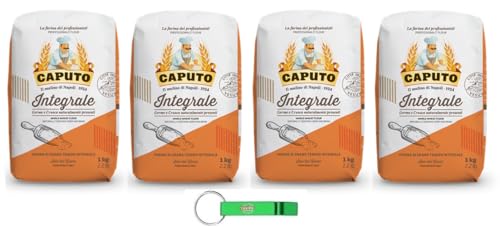 4x Caputo Farina Integrale - Vollkorn Mehl - Vollkorn Weichweizenmehl Ideales für Neapolitanische Pizza - 1KG + Beni Culinari Kostenloser Schlüsselanhänger von Beni Culinari