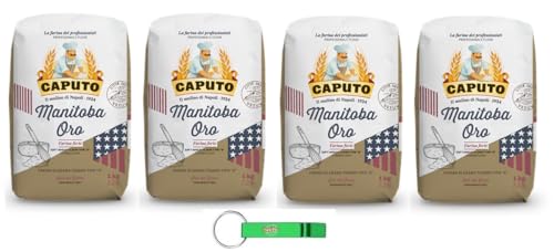 4x Caputo Farina Manitoba Oro - Mehl TYP 0 - Weichweizenmehl Ideales für Neapolitanische Pizza - 1KG + Beni Culinari Kostenloser Schlüsselanhänger von Beni Culinari