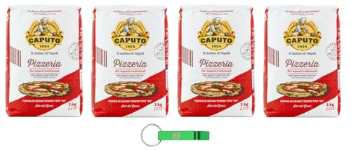 4x Caputo Farina Pizzeria - Mehl TYP 00 Ideales Mehl für Neapolitanische Pizza - 1KG + Beni Culinari Kostenloser Schlüsselanhänger von Beni Culinari