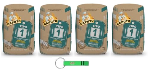 4x Caputo Farina Tipo 1 - Mehl TYP 1 - Weichweizenmehl Ideales für Neapolitanische Pizza - 1KG + Beni Culinari Kostenloser Schlüsselanhänger von Beni Culinari