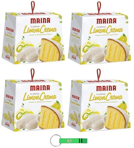 4x Maina Colomba LimonCrema Osterkuchen gefüllt mit Zarter Zitronencreme 750g Oster-taube der italienischen Tradition + Beni Culinari Kostenloser Schlüsselanhänger von Beni Culinari