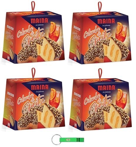 4x Maina Colomba allo Spritz Osterkuchen gefüllt mit Spritz-Creme 750g Oster-taube der italienischen Tradition + Beni Culinari Kostenloser Schlüsselanhänger von Beni Culinari