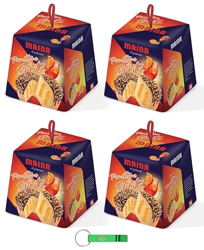 4x Maina Panettone Spritz - Traditionelles italienisches Weihnachtsdessert - Weihnachts Kuchen mit Spritzcreme 750g + Beni Culinari Kostenloser Schlüsselanhänger von Beni Culinari