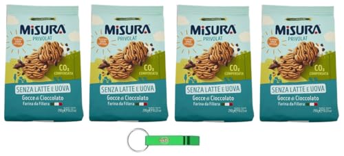 4x Misura Privolat Biscotti Kekse Ohne Milch und Eier - mit Schokoladenstückchen 290g + Beni Culinari Kostenloser Schlüsselanhänger von Beni Culinari