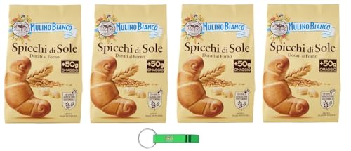 4x Mulino Bianco Spicchi di Sole - Shortbread-Kekse mit Butter und Eiern - Gebackene Goldene Italienische Kekse Biscuit 400g + Beni Culinari Kostenloser Schlüsselanhänger von Beni Culinari