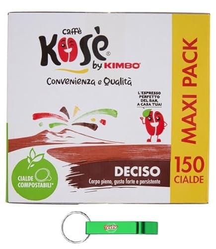 600x Caffè Cialde Kosè By Kimbo Deciso,Kaffeepads 44mm,Einzeln Verpackte + Beni Culinari Kostenloser Schlüsselanhänger von Beni Culinari