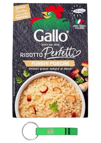 6er-Pack Gallo Risotto Perfetto Funghi Porcini,Zubereitung für Risotto mit Steinpilzen,100% Italienischer Reis,175g + Beni Culinari Kostenloser Schlüsselanhänger von Beni Culinari