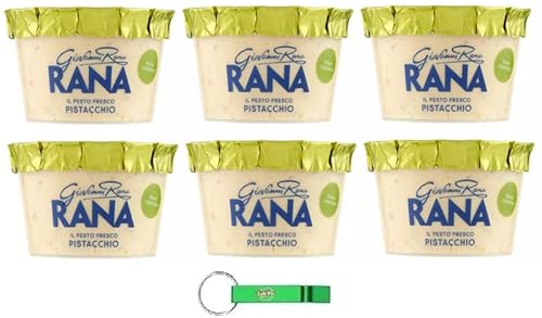 6x Giovanni Rana Pesto Fresco Pistacchio,Frisches Pistazienpesto Sauce 150g + Beni Culinari Kostenloser Schlüsselanhänger von Beni Culinari