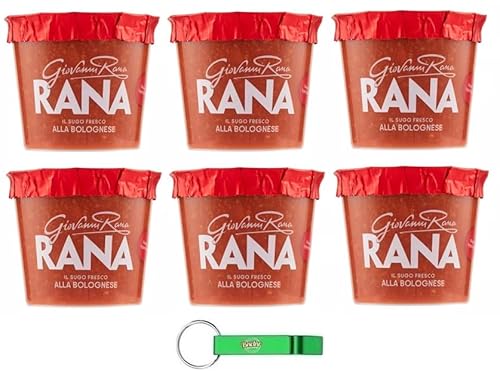 6x Giovanni Rana Sugo Fresco Bolognese,Frische Bolognese-Sauce Pasten Kochsaucen Soße mit Tomaten und Fleisch 225g + Beni Culinari Kostenloser Schlüsselanhänger von Beni Culinari