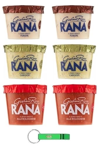 6x Giovanni Rana Testpaket Pesto - Sugo Fresco,Artischocken - Pilzsauce - Bolognese Frisches Pesto Pestosauce 3 Verschiedene Geschmacksrichtungen+ Beni Culinari Kostenloser Schlüsselanhänger von Beni Culinari