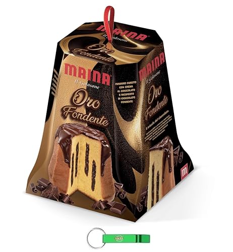 6x Maina Pandoro Oro Fondente - Traditionelles italienisches Weihnachtsdessert - Weihnachts Kuchen mit Schokoladencreme 750g + Beni Culinari Kostenloser Schlüsselanhänger von Beni Culinari