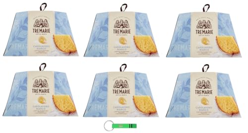 6x Tre Marie Il Capolavoro Bianco - Magie der Begegnung zwischen Panettone und Pandoro - Traditionelles Weihnachtsdessert - Weihnachts Kuchen - 800g + Beni Culinari Kostenloser Schlüsselanhänger von Beni Culinari