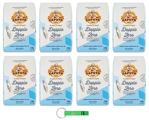 8x Caputo Farina Classica Doppio Zero - Mehl TYP 00 - Weichweizenmehl Ideales für Neapolitanische Pizza - 1KG + Beni Culinari Kostenloser Schlüsselanhänger von Beni Culinari