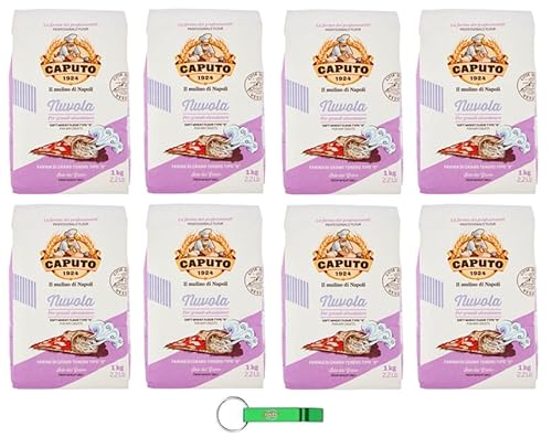 8x Caputo Farina Nuvola - Mehl TYP 0 Ideales Mehl für Neapolitanische Pizza - 1KG + Beni Culinari Kostenloser Schlüsselanhänger von Beni Culinari