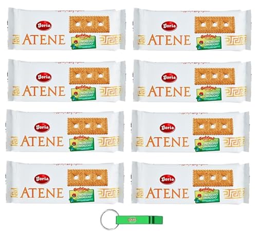 8x Doria Atene Biscotti Frollini - Shortbread-Kekse für Ihr Frühstück oder Ihren Snack - Biscuit 500g + Beni Culinari Kostenloser Schlüsselanhänger von Beni Culinari