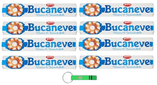 8x Doria - Bucaneve Classico - Kekse für Ihr Frühstück oder Ihren Snack - Biscotti Biscuit - 200g Tube + Beni Culinari Kostenloser Schlüsselanhänger von Beni Culinari