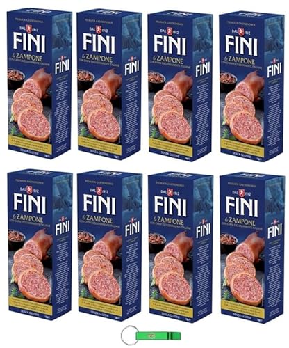 8x Fini Zampone 100% Italienische Spezialität mit italienischem Gedämpftes Schweinefleisch-Zampone Glutenfrei 1Kg + Beni Culinari Kostenloser Schlüsselanhänger von Beni Culinari