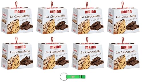 8x Maina Colomba Cioccolotta Osterkuchen mit Knusprige Haselnussglasur und Dunkle Schokoladentropfen - 750g Oster-taube der italienischen Tradition + Beni Culinari Kostenloser Schlüsselanhänger von Beni Culinari