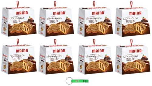 8x Maina Colomba Gianduia Osterkuchen mit Gianduia-Creme mit Dunkler Schokoladenglasur und Gehackten Haselnüssen 750g Oster-taube + Beni Culinari Kostenloser Schlüsselanhänger von Beni Culinari