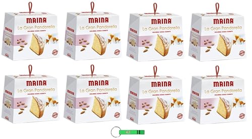 8x Maina Colomba La Gran Pandorella Osterkuchen mit Knusprige Haselnussglasur und Ganzen Mandeln, Ohne Kandierte Früchte 900g Oster-taube + Beni Culinari Kostenloser Schlüsselanhänger von Beni Culinari