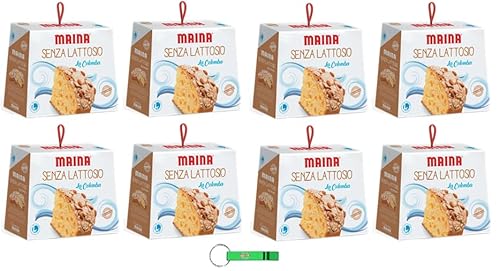 8x Maina Colomba Laktosefrei Osterkuchen mit Knusprige Haselnussglasur und Duftende Kandierte Früchte - 750g Oster-taube der italienischen Tradition + Beni Culinari Kostenloser Schlüsselanhänger von Beni Culinari