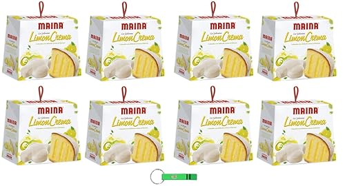 8x Maina Colomba LimonCrema Osterkuchen gefüllt mit Zarter Zitronencreme 750g Oster-taube der italienischen Tradition + Beni Culinari Kostenloser Schlüsselanhänger von Beni Culinari