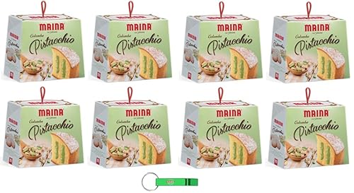 8x Maina Colomba Pistazie Osterkuchen gefüllt mit köstlicher Pistaziencreme 750g Oster-taube der italienischen Tradition + Beni Culinari Kostenloser Schlüsselanhänger von Beni Culinari