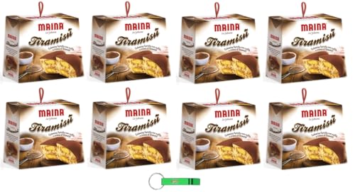 8x Maina Colomba Tiramisù Osterkuchen gefüllt Tiramisu-Creme 750g Oster-taube der italienischen Tradition + Beni Culinari Kostenloser Schlüsselanhänger von Beni Culinari