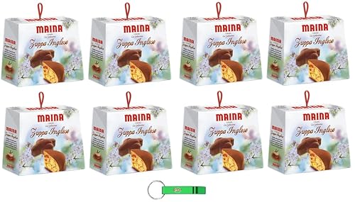 8x Maina Colomba Zuppa Inglese Osterkuchen gefüllt Zarte Sahne und Whiskycreme 750g Oster-taube der italienischen Tradition + Beni Culinari Kostenloser Schlüsselanhänger von Beni Culinari